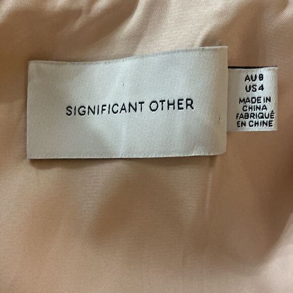 SIGNIFICANT OTHER NWT Macy Draped One Shoulder Satin Dress in Blush Pink SIZE 4 - Picture 10 of 10